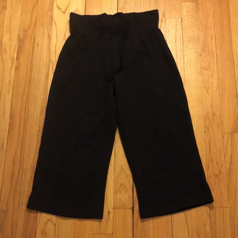 Black Drawstring Capri Pants